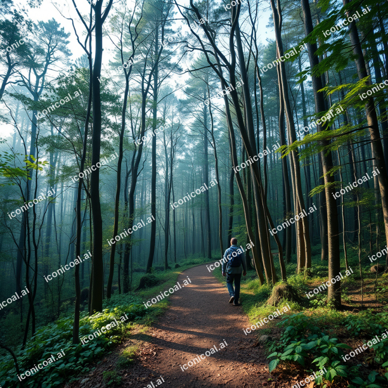 Walking Through Nature Path Forest Bathing Mental Health