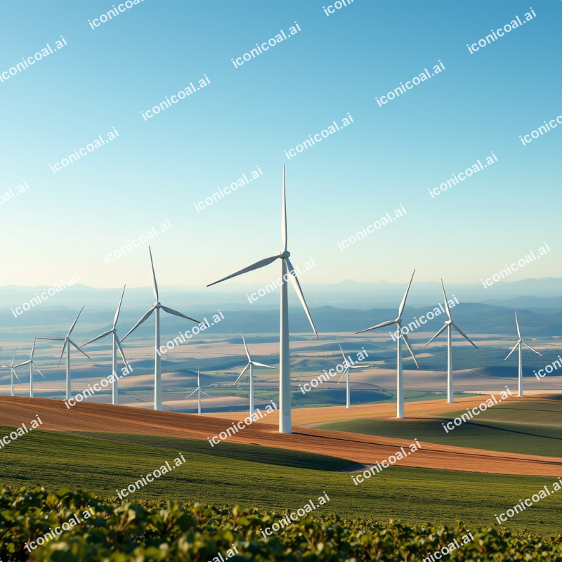 Wind Turbines In Field Renewable Energy Landscape