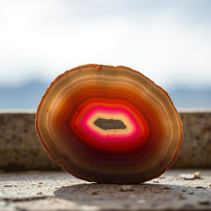 Agate Slice Revealing Concentric Color Bands
