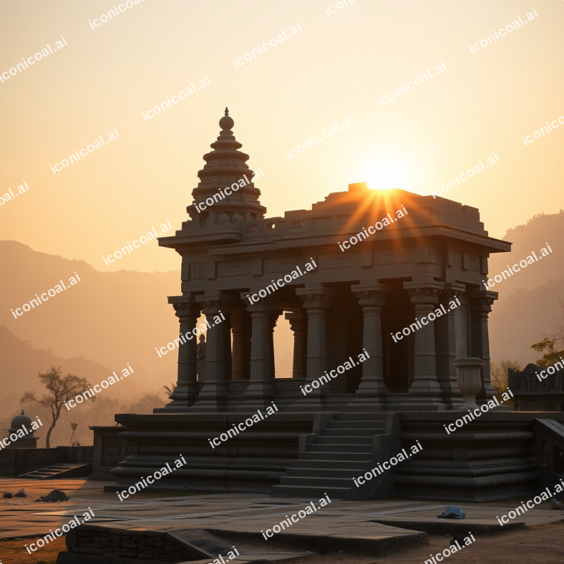 Ancient Temple At Sunrise Spiritual Travel Destination