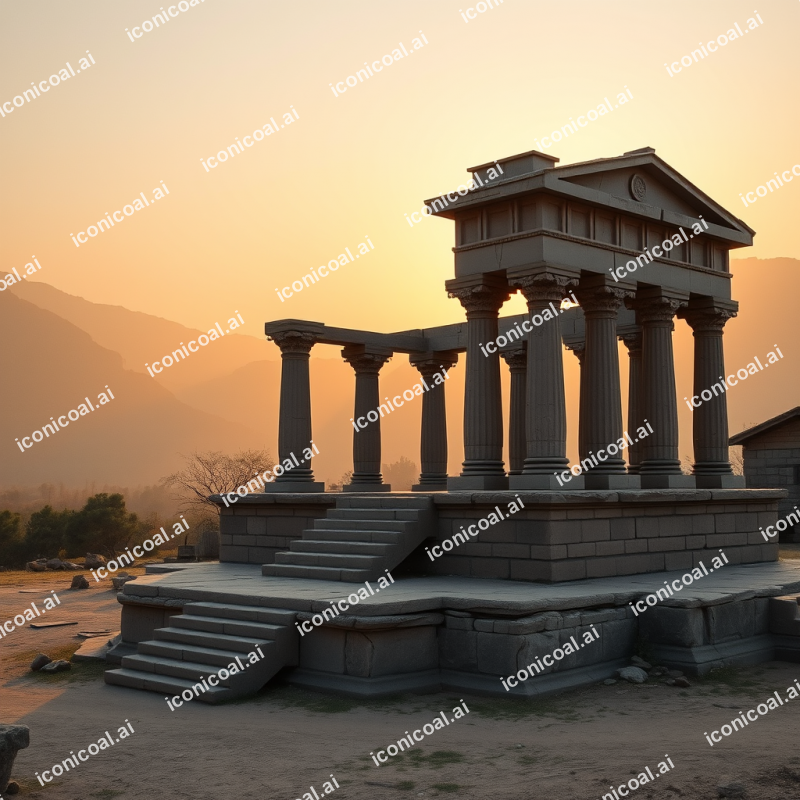 Ancient Temple At Sunrise Spiritual Travel Destination