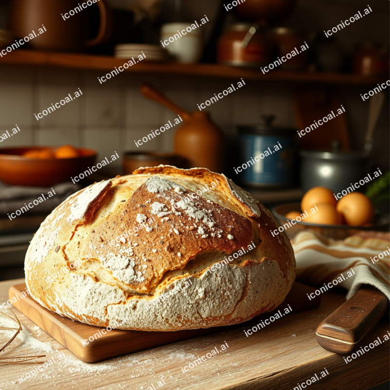 Artisan Sourdough Bread Fresh From Oven Rustic Kitchen Se...