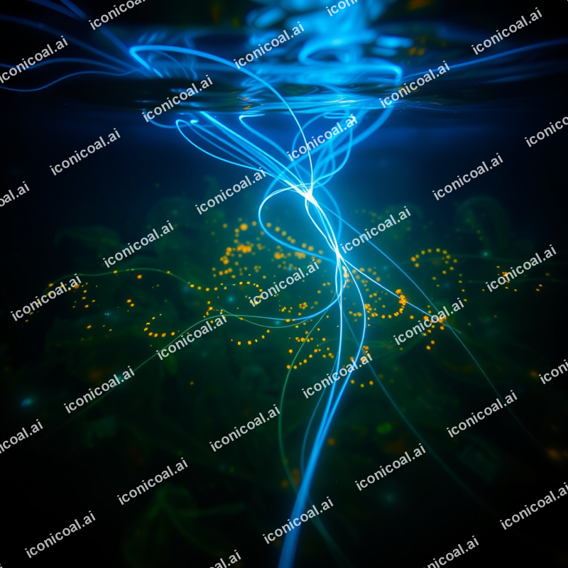 Bioluminescent Plankton Creating Blue Light Trails In Dar...