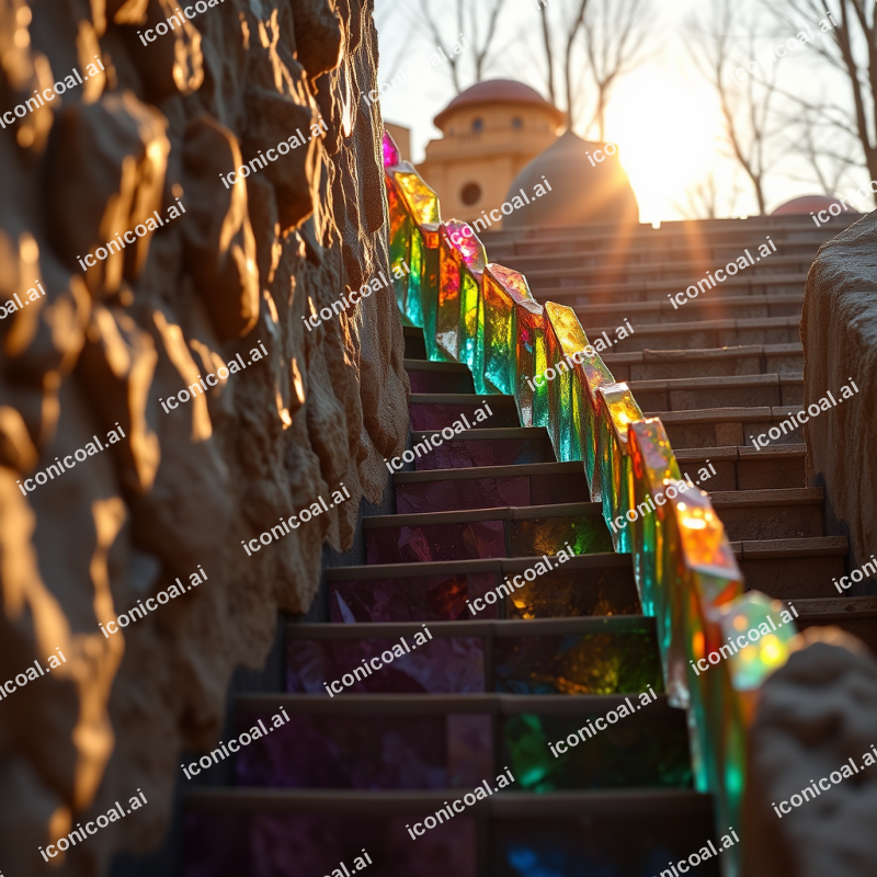Bismuth Crystal Rainbow Staircase Formations