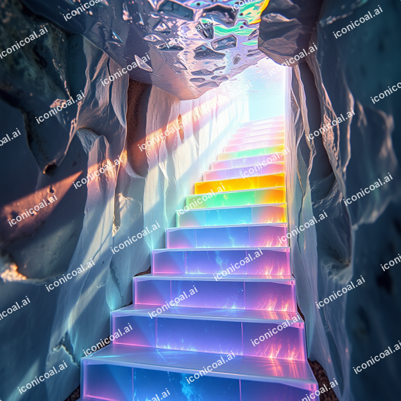 Bismuth Crystal Rainbow Staircase Formations