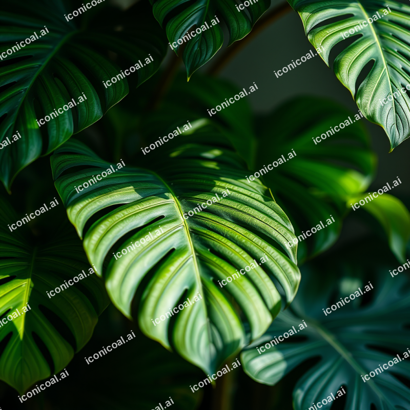 Botanical Illustration Of Tropical Leaves In Modern Style