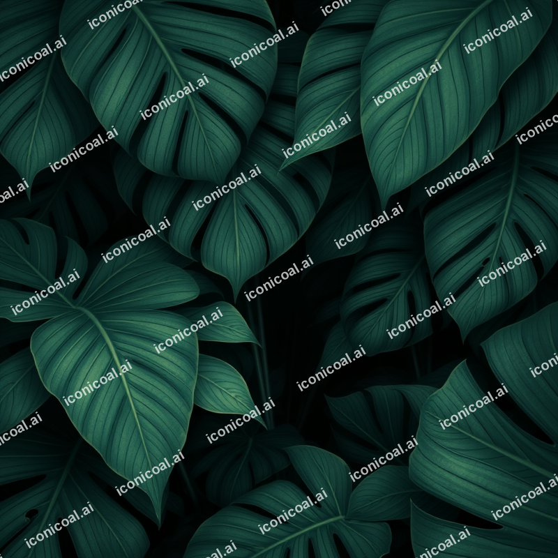 Botanical Illustration Of Tropical Leaves In Modern Style