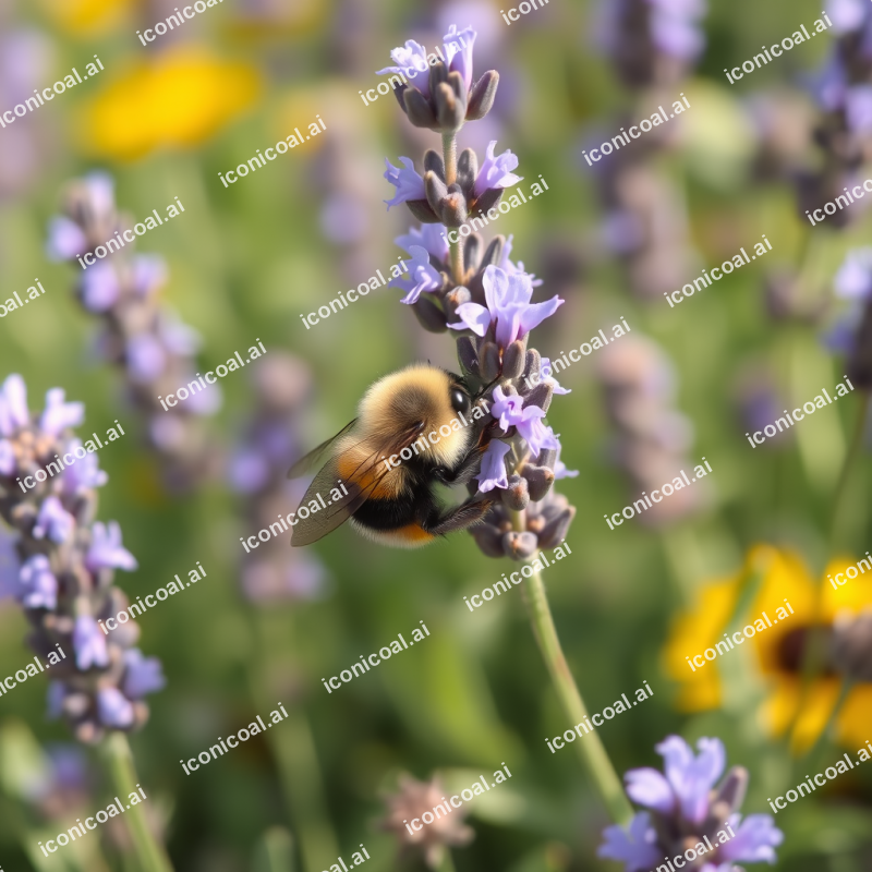 Bumblebee On Lavender Flowers