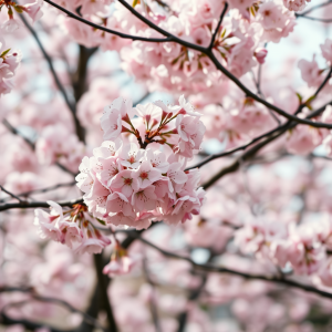 Cherry Blossom Trees In Full Bloom Pink Spring