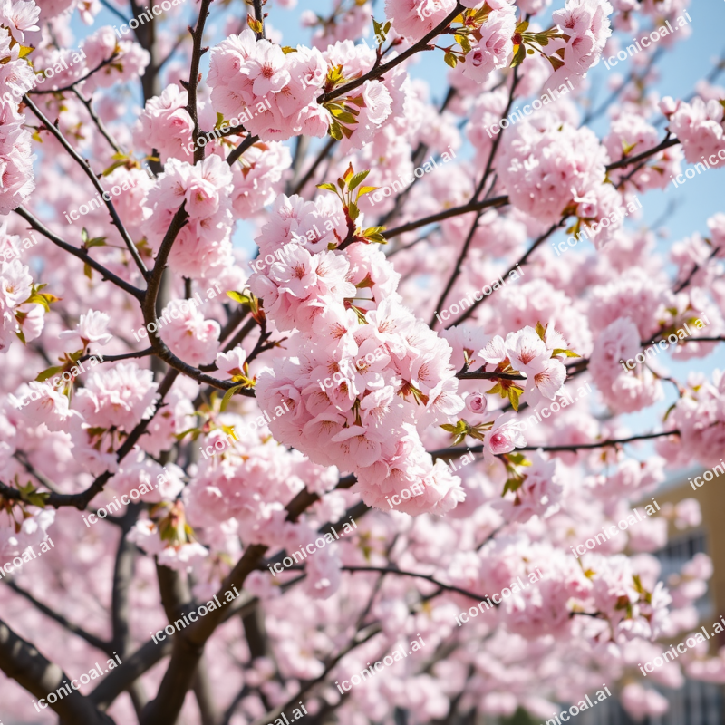 Cherry Blossom Trees In Full Bloom Pink Spring