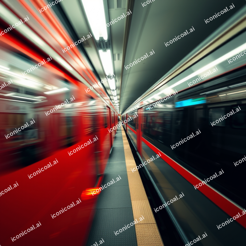 City Subway Train In Motion Urban Transit Blur