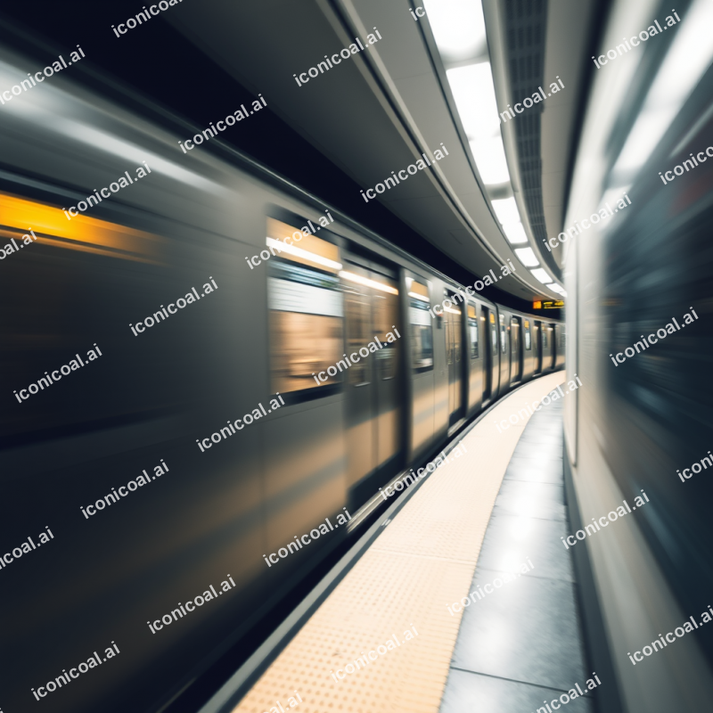 City Subway Train In Motion Urban Transit Blur