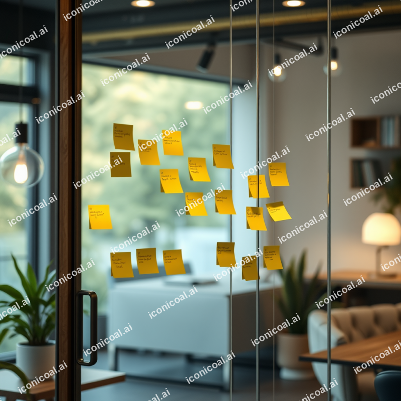 Creative Professional Brainstorming With Sticky Notes On ...