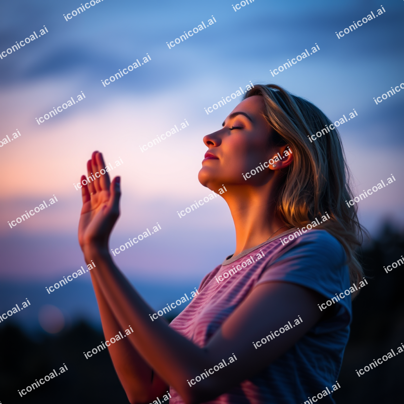 Deep Breathing Exercise Person With Eyes Closed Peaceful