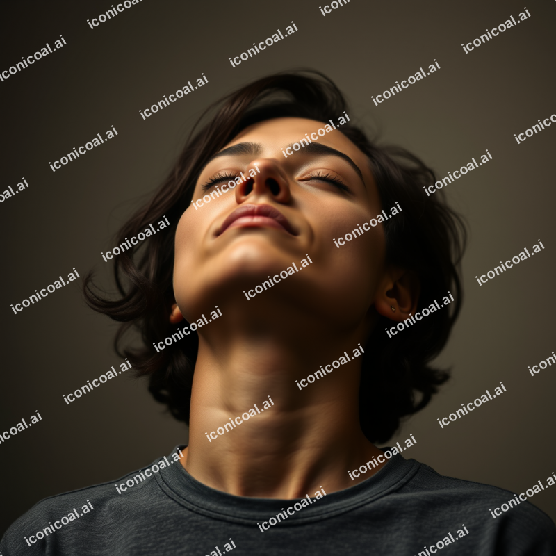 Deep Breathing Exercise Person With Eyes Closed Peaceful