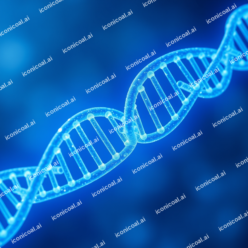 Dna Helix Structure Glowing Blue Biotechnology Visualization
