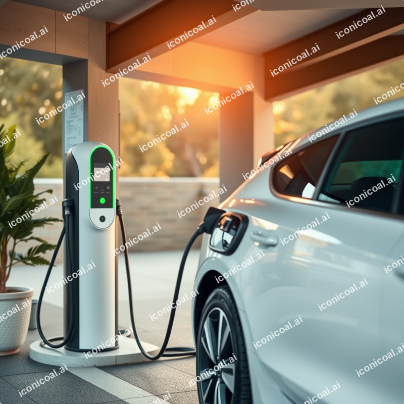 Electric Vehicle Charging In Modern Garage Sustainable