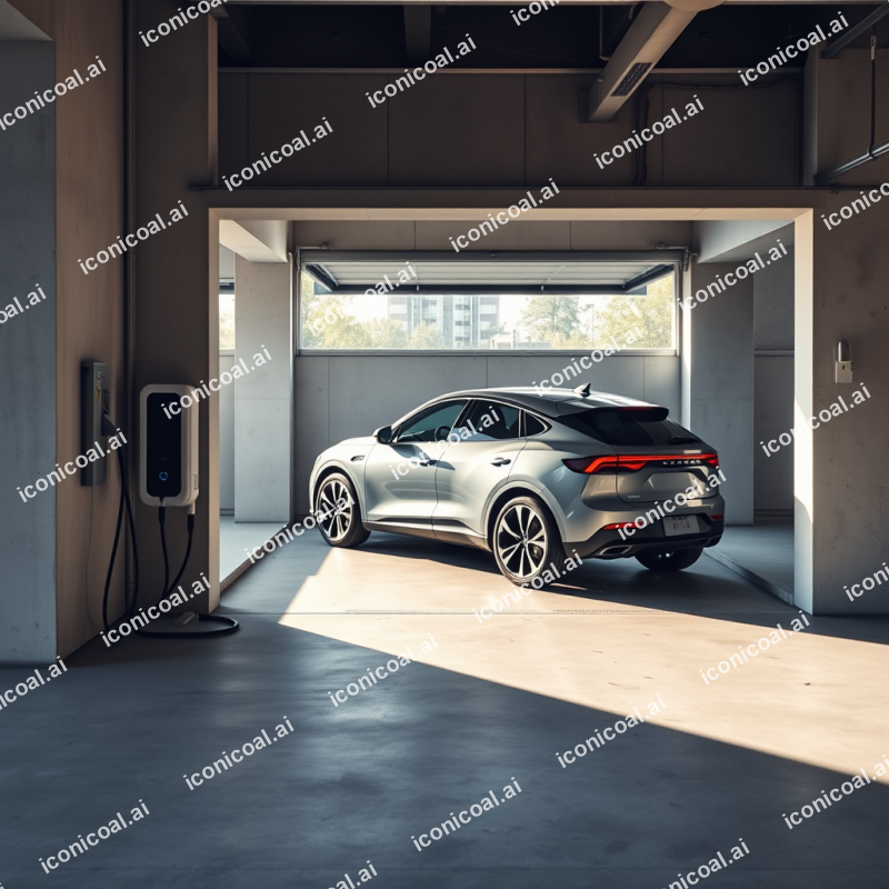 Electric Vehicle Charging In Modern Garage Sustainable
