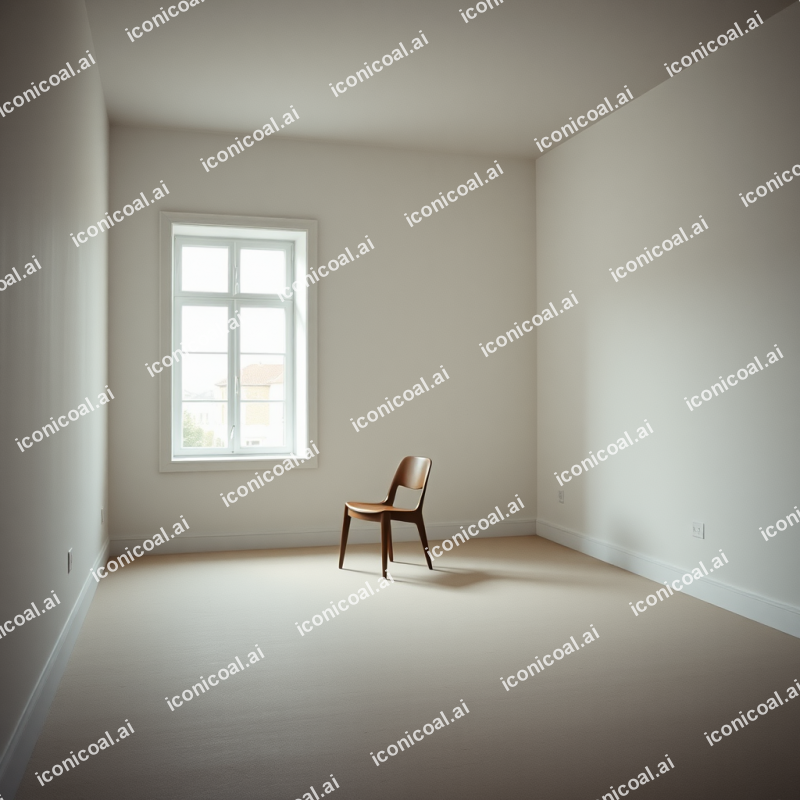 Empty Room With Single Chair By Window Light Minimal