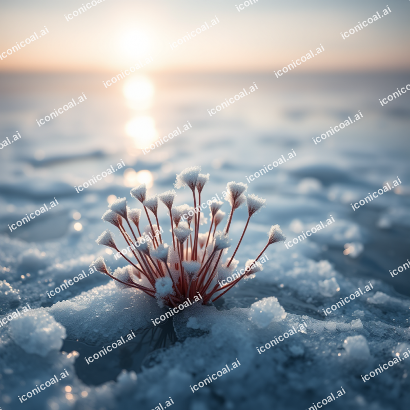 Frost Flowers Growing On Thin Sea Ice