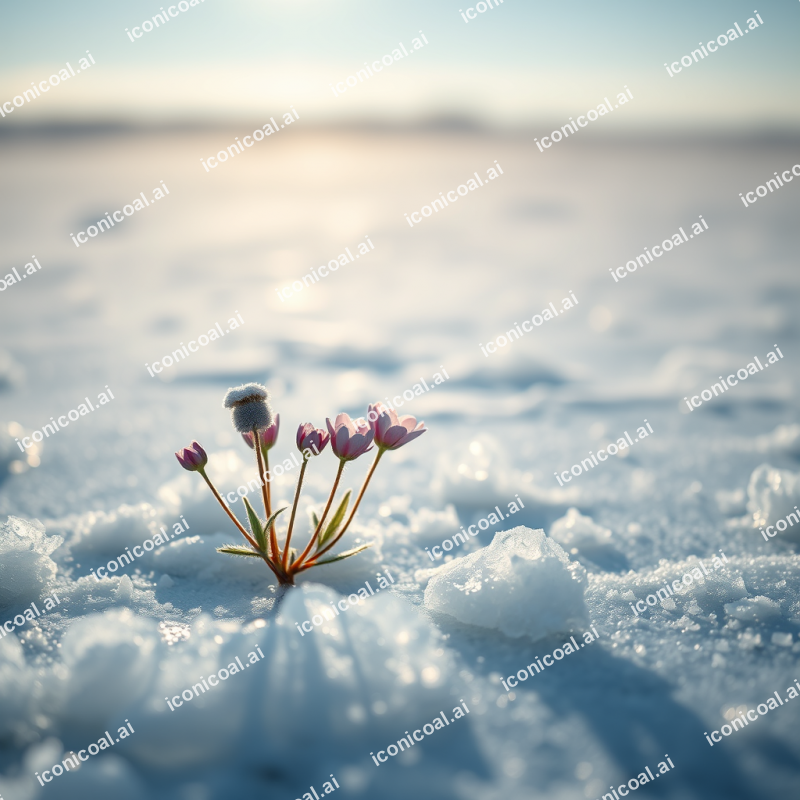 Frost Flowers Growing On Thin Sea Ice