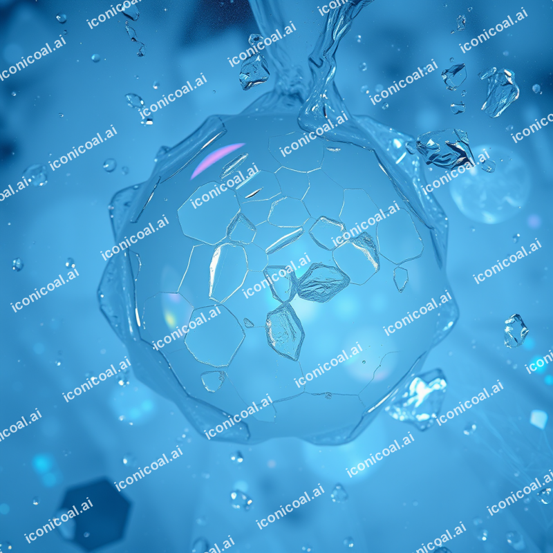 Frozen Soap Bubble Surface Showing Iridescent Crystalline...