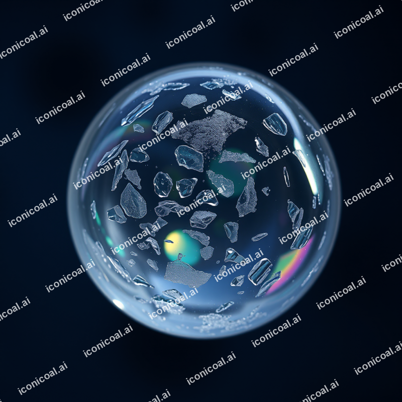 Frozen Soap Bubble Surface Showing Iridescent Crystalline...