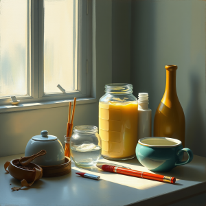 Gouache Painting Of Everyday Objects Still Life