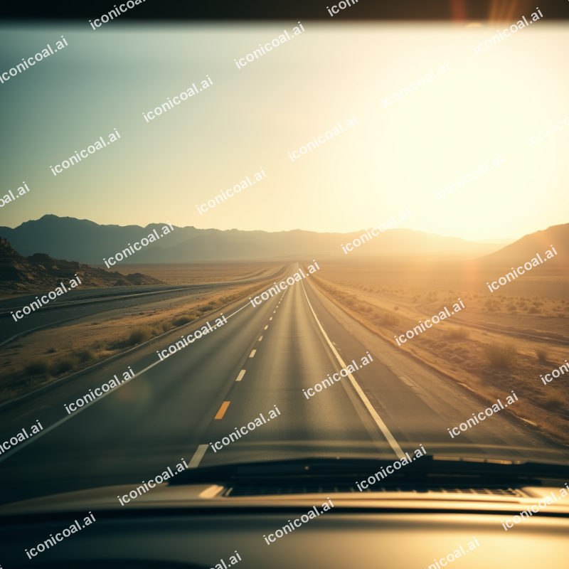 Heat Distortion Over Desert Highway