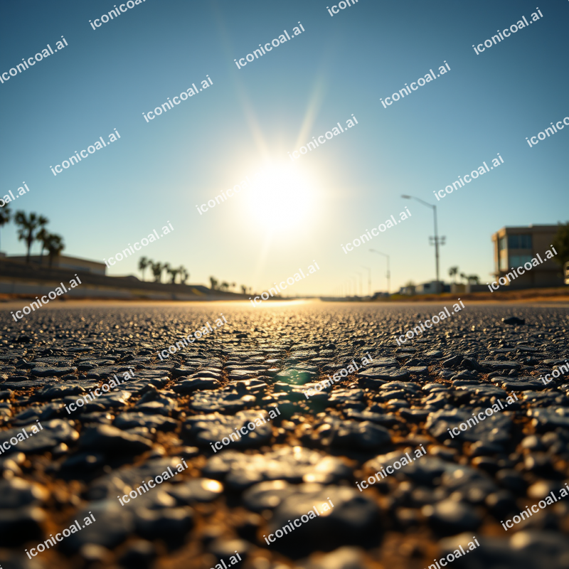 Heat Shimmer Distortion Over Sun-baked Asphalt