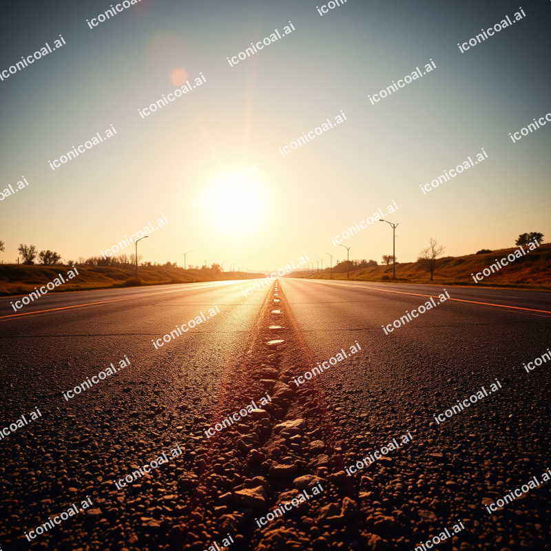 Heat Shimmer Distortion Over Sun-baked Asphalt