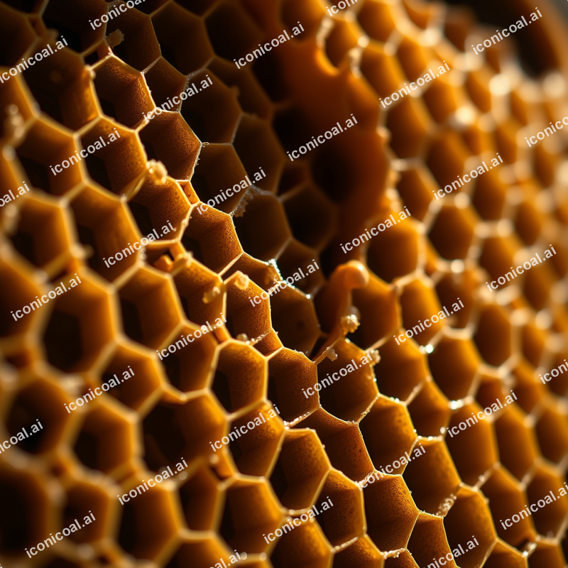 Honeycomb Cells In Extreme Macro Showing Hexagonal Perfec...