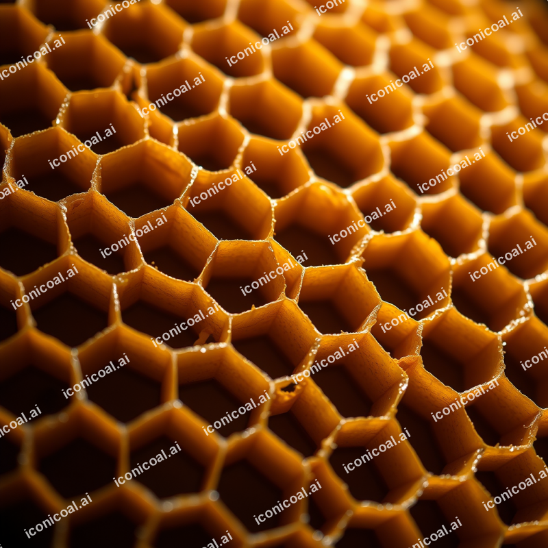 Honeycomb Cells In Extreme Macro Showing Hexagonal Perfec...