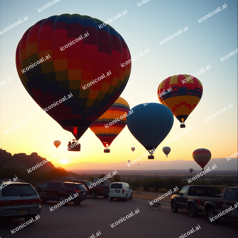 Hot Air Balloons Rising At Dawn Colorful Adventure