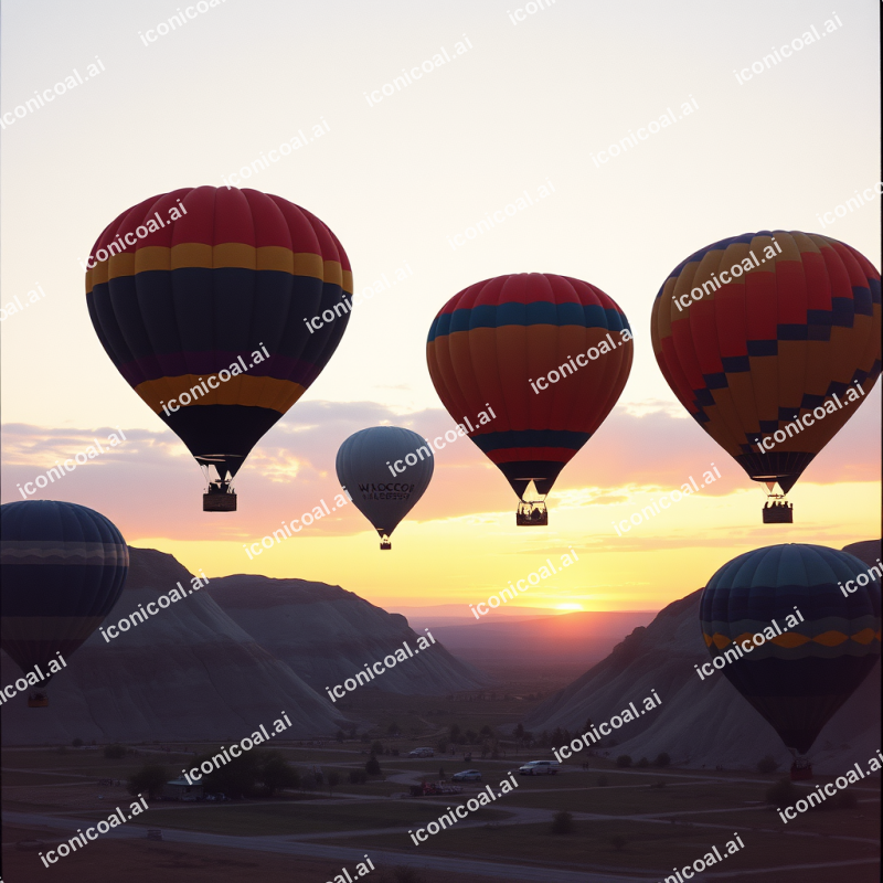 Hot Air Balloons Rising At Dawn Colorful Adventure