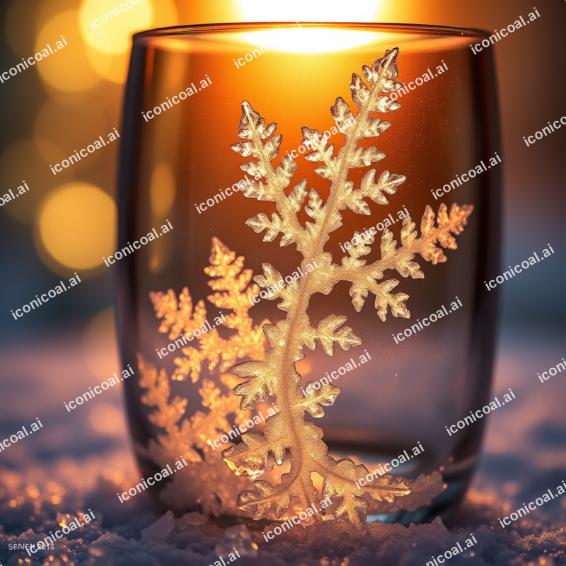 Ice Crystals Forming Fern-like Fractals On Cold Glass