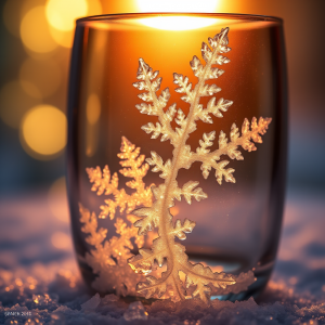 Ice Crystals Forming Fern-like Fractals On Cold Glass