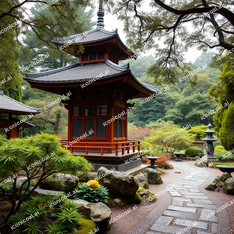 Japanese Garden With Pagoda Peaceful Zen Travel
