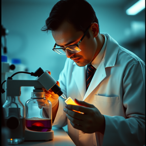 Laboratory Scientist Examining Sample Diverse Researcher