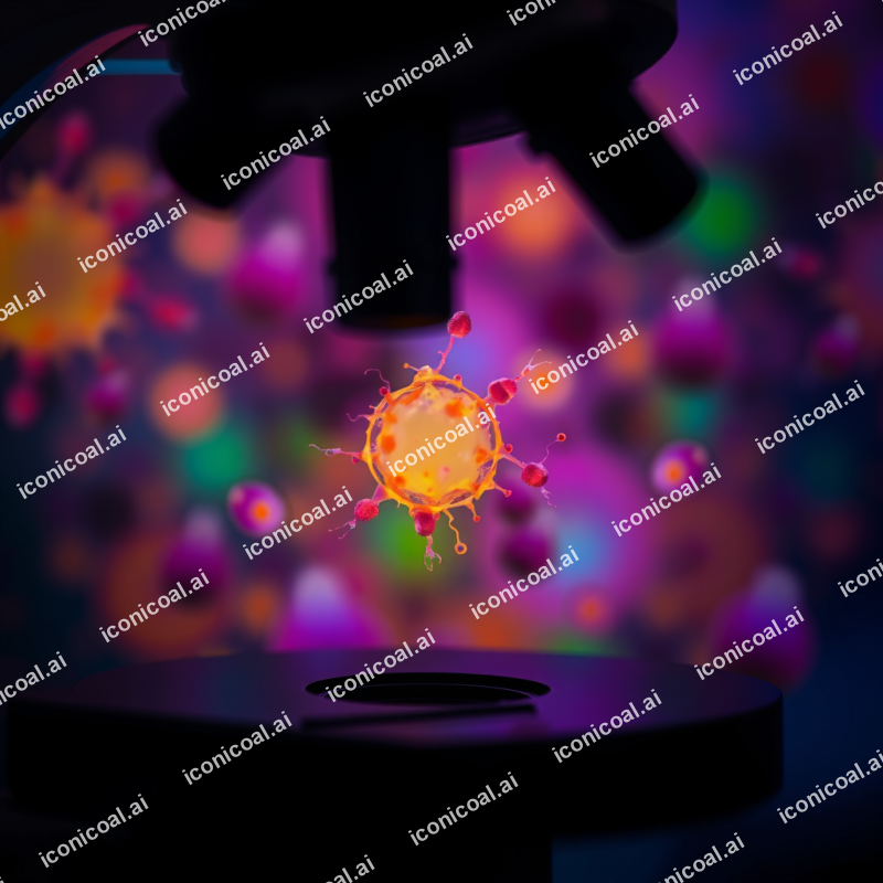 Microscope View Of Cells Colorful Biology Science