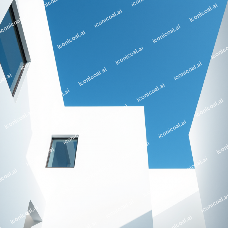 Minimal Architecture White Building Against Blue Sky Clean