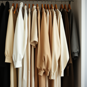 Minimalist Wardrobe With Neutral Capsule Collection Hung ...