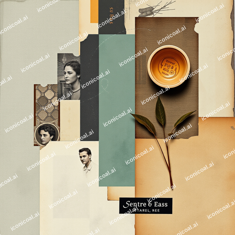 Mixed Media Collage With Vintage Elements And Texture