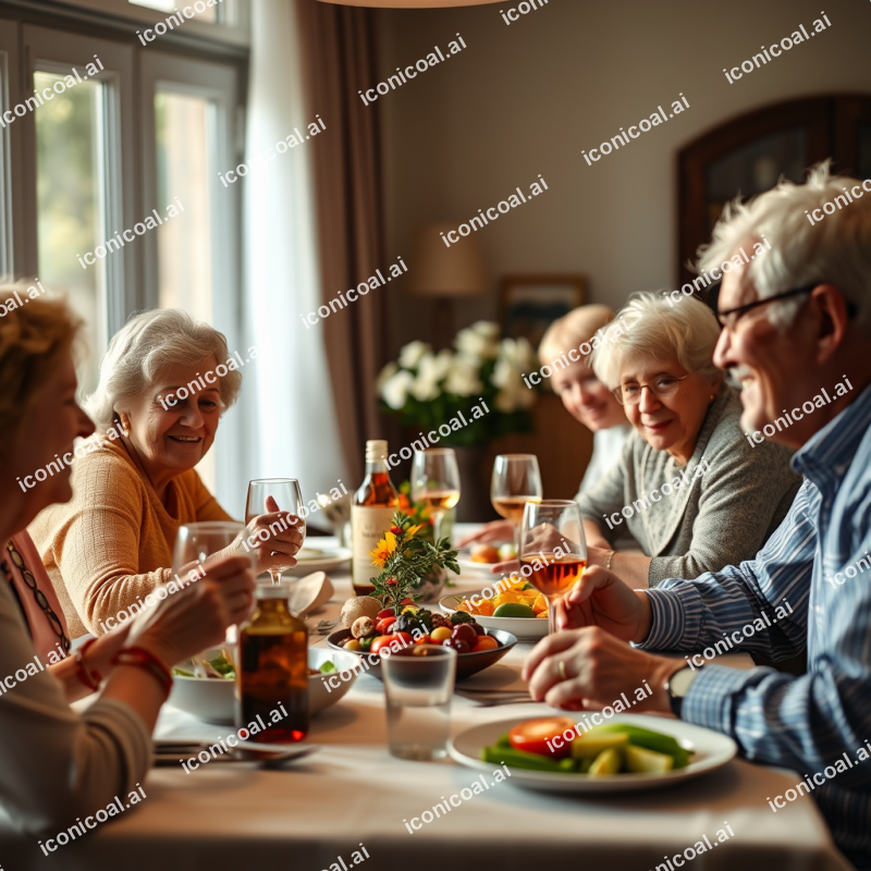 Multigenerational Family Dinner Table Celebration Together