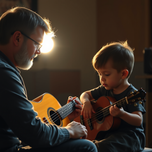 Music Lesson With Child Learning Instrument Patient Teacher