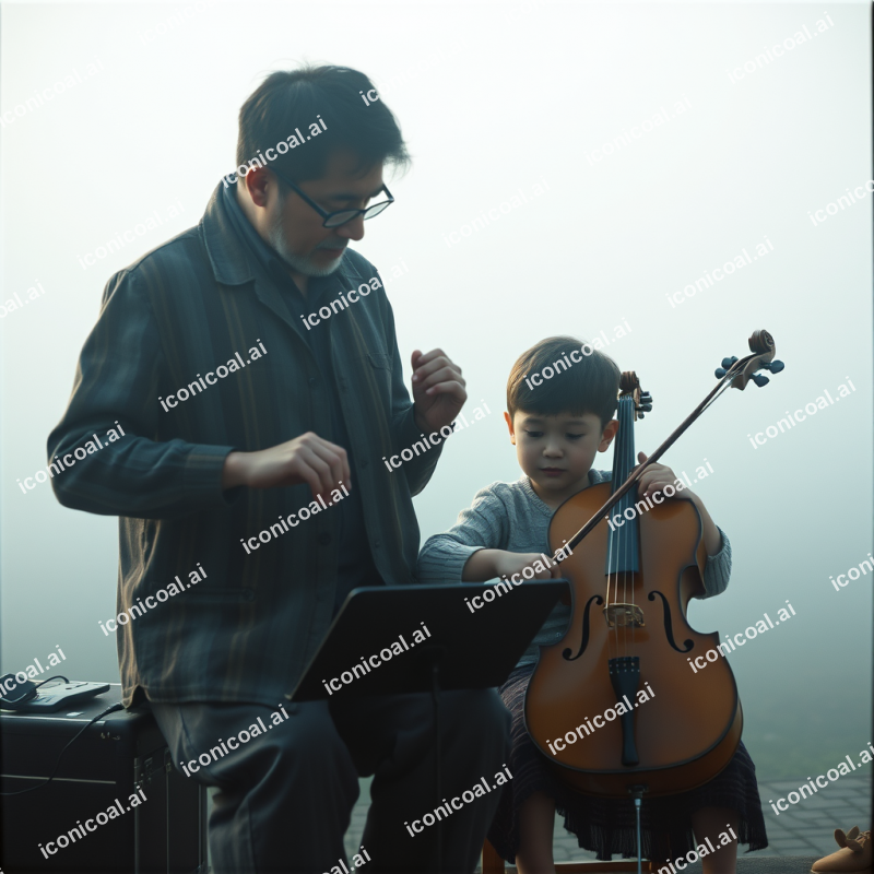 Music Lesson With Child Learning Instrument Patient Teacher