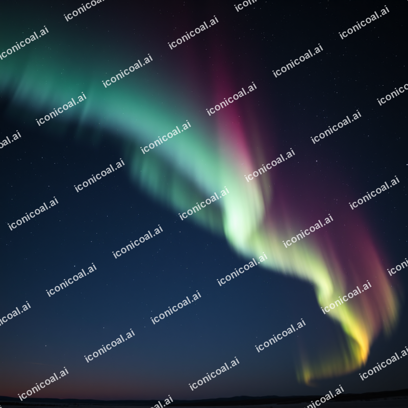 Northern Lights Ribbons Dancing Against Star-filled Sky