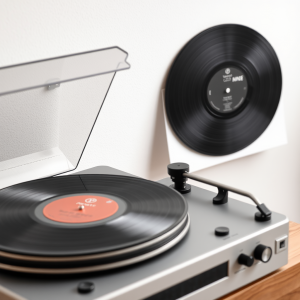 Old Vinyl Records And Turntable Music Nostalgia