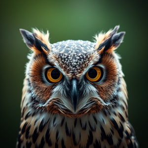 Owl Portrait With Piercing Eyes
