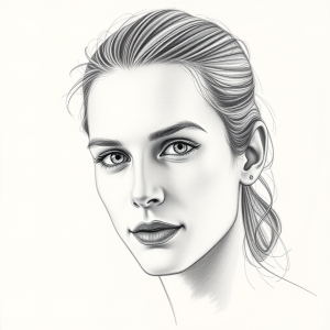 Pencil Sketch Portrait With Realistic Shading Details